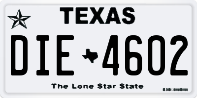 TX license plate DIE4602
