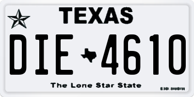 TX license plate DIE4610
