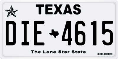 TX license plate DIE4615