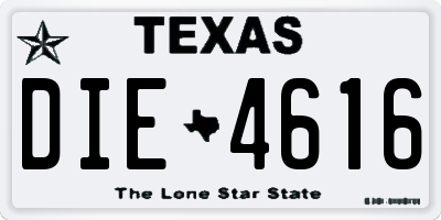 TX license plate DIE4616