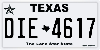 TX license plate DIE4617