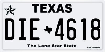 TX license plate DIE4618
