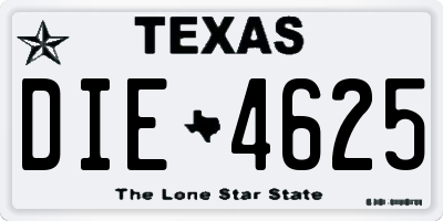 TX license plate DIE4625