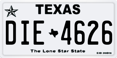 TX license plate DIE4626