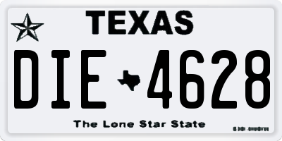 TX license plate DIE4628