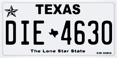 TX license plate DIE4630