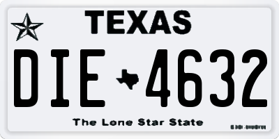 TX license plate DIE4632