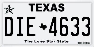 TX license plate DIE4633