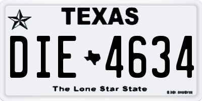 TX license plate DIE4634