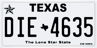 TX license plate DIE4635