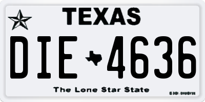 TX license plate DIE4636