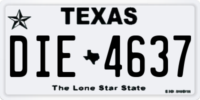 TX license plate DIE4637