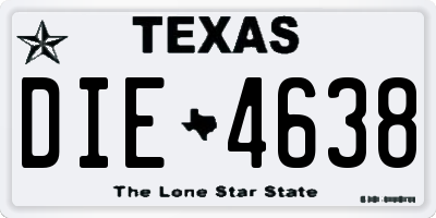 TX license plate DIE4638