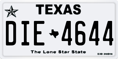 TX license plate DIE4644