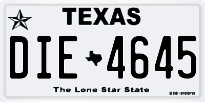 TX license plate DIE4645