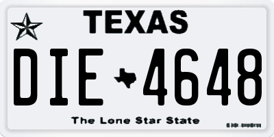 TX license plate DIE4648
