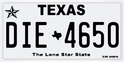 TX license plate DIE4650