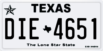 TX license plate DIE4651