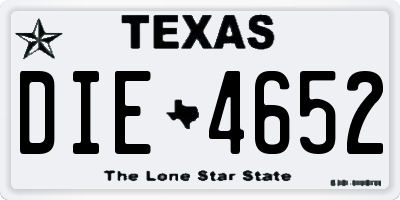 TX license plate DIE4652