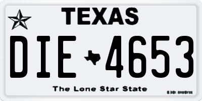 TX license plate DIE4653