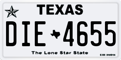 TX license plate DIE4655