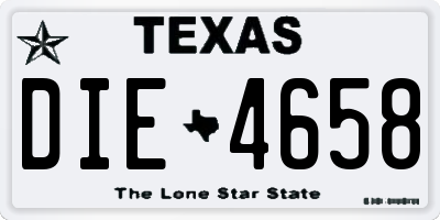 TX license plate DIE4658