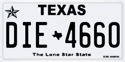 TX license plate DIE4660