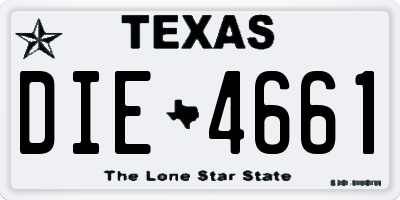 TX license plate DIE4661