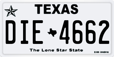 TX license plate DIE4662