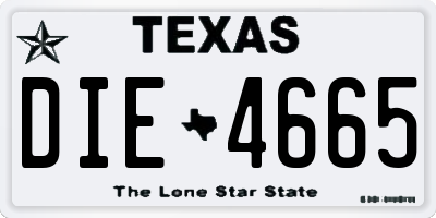 TX license plate DIE4665