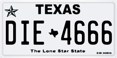 TX license plate DIE4666