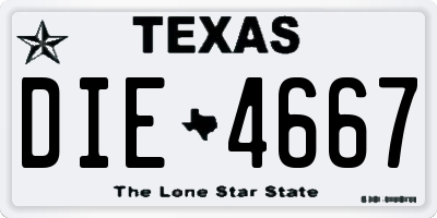 TX license plate DIE4667