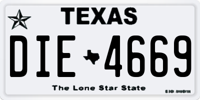 TX license plate DIE4669