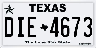 TX license plate DIE4673