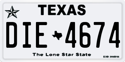 TX license plate DIE4674