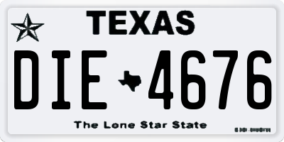 TX license plate DIE4676