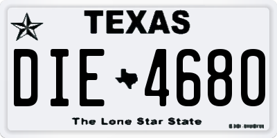 TX license plate DIE4680
