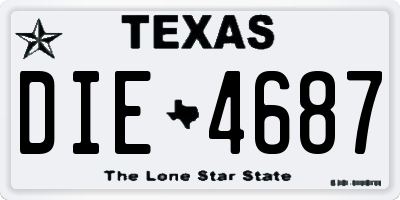TX license plate DIE4687