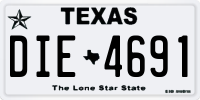 TX license plate DIE4691