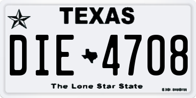 TX license plate DIE4708