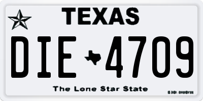 TX license plate DIE4709