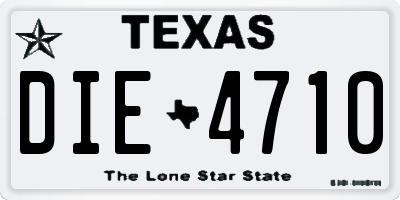 TX license plate DIE4710