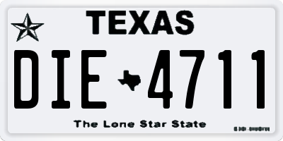TX license plate DIE4711