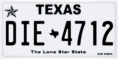 TX license plate DIE4712