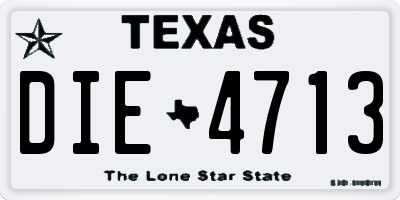 TX license plate DIE4713