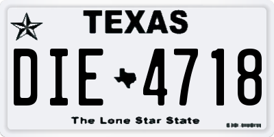 TX license plate DIE4718