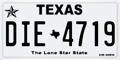 TX license plate DIE4719