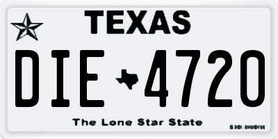 TX license plate DIE4720