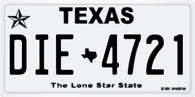 TX license plate DIE4721
