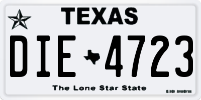 TX license plate DIE4723